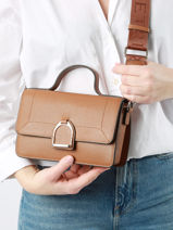 Small Leather Altesse Crossbody Bag Etrier Beige altesse EALT048S-vue-porte