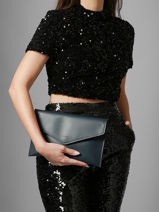 Large Leather Paddock Clutch Bag Etrier Blue paddock EPAD075L-vue-porte