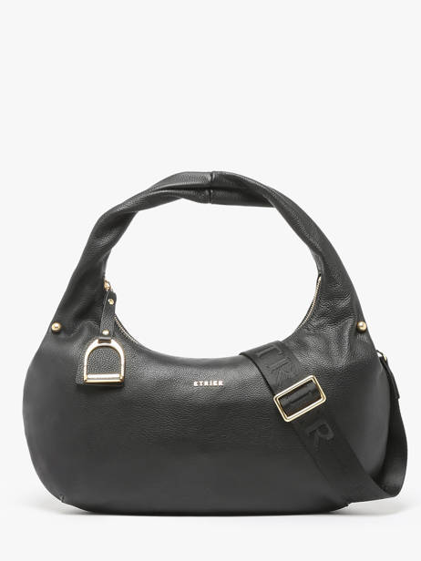 Sac Porté épaule Babyatoutprix - Lucie Cuir Etrier Noir babyatoutprix - lucie ELUC129M